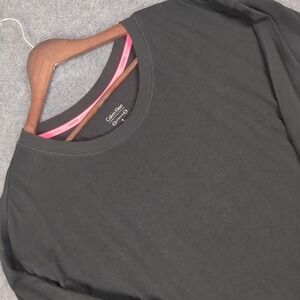 Calvin Klein Performance Womens Small Black Long Sleeve Pleated Back Active Top